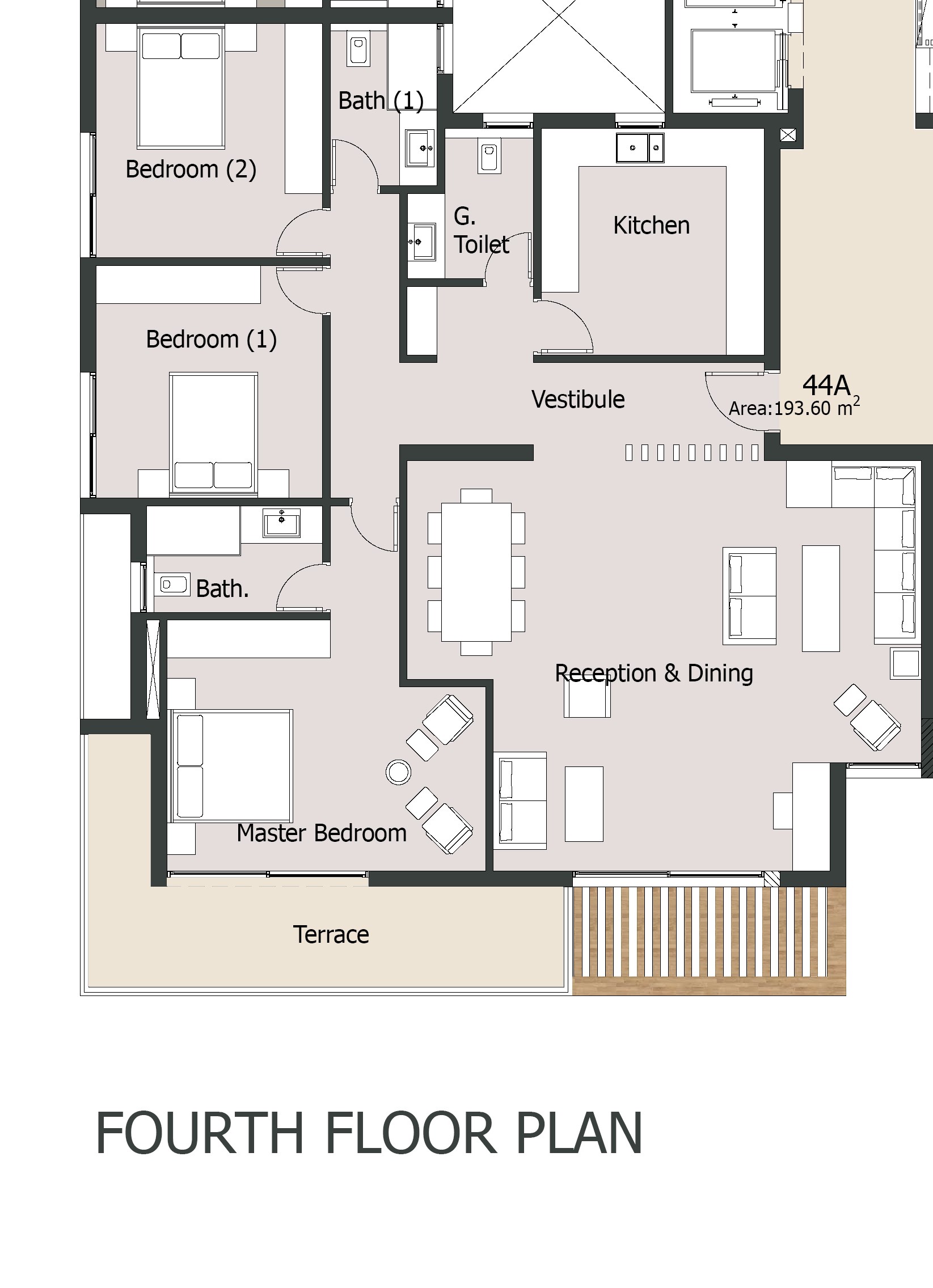 Apartment 194m in Palm hills new cairo with 50,000 over.