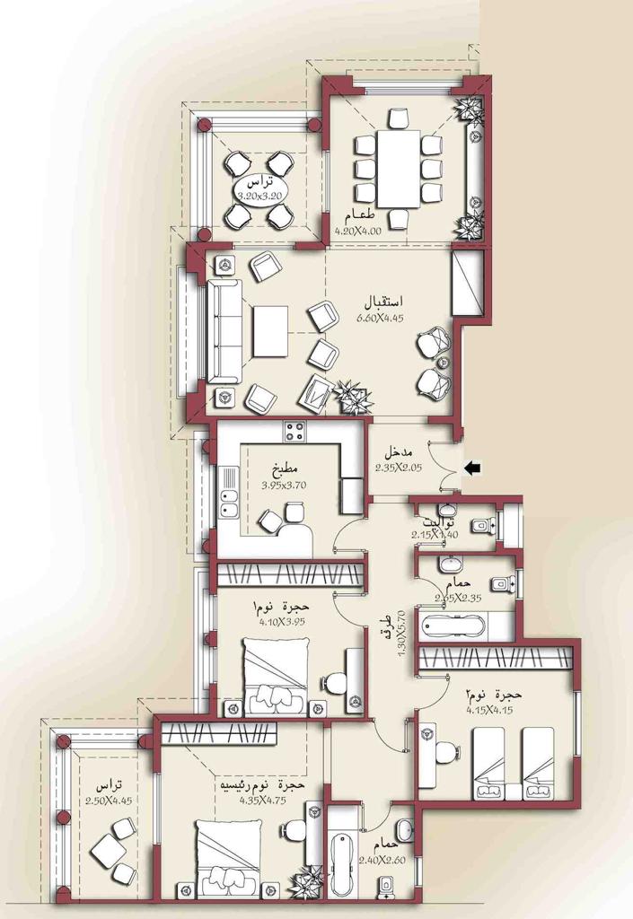 Madinaty apartment 211sqm landscape view