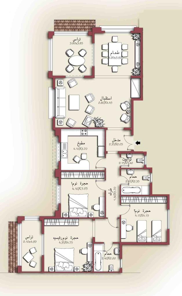 Madinaty apartment 211sqm landscape view